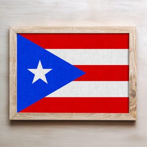 Puerto Rico Puerto Rican Flag Travel Wall Art Poster Print