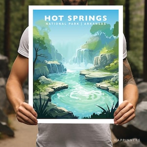 Hot Springs National Park Arkansas Travel Print Gift Hiking Wall Art Home Decor Poster