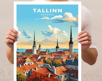 Tallinn Estonia Travel Wall Art Poster Print