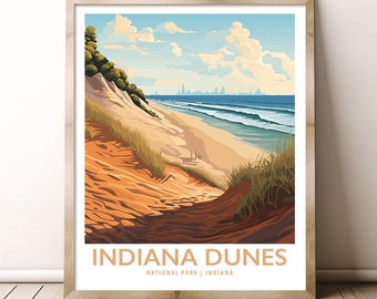 Indiana Dunes National Park Indiana Travel Print Gift Hiking Wall Art Home Decor Poster