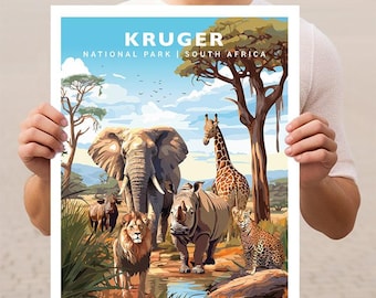 Kruger National Park South Africa Travel Wall Art Poster Print