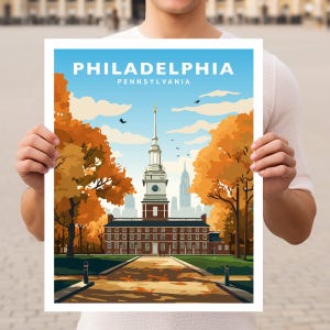 Philadelphia Pennsylvania Travel Wall Art Poster Print