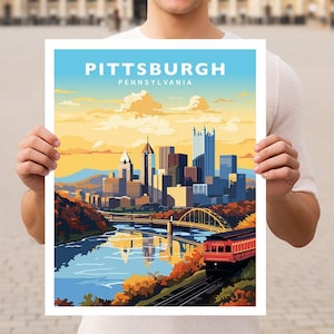 Pittsburgh Pennsylvania Travel Wall Art Poster Print
