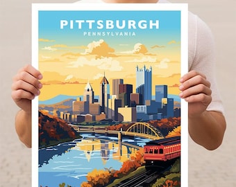 Pittsburgh Pennsylvania Travel Wall Art Poster Print