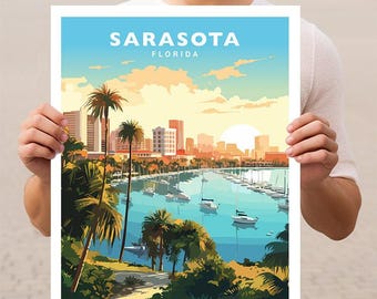 Sarasota Florida Travel Wall Art Poster Print