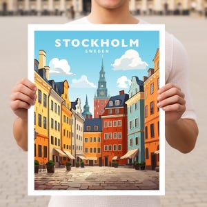 Stockholm Sweden Travel Wall Art Poster Print