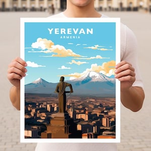 Cartaz de arte de parede de viagem de Yerevan, Armênia