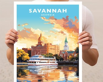 Savannah Georgia Travel Wall Art Poster Print