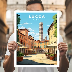Lucca, Italië Toscane reizen muurkunst posterafdruk