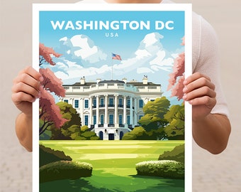 Washington, DC USA The White House Travel Wall Art Poster Print