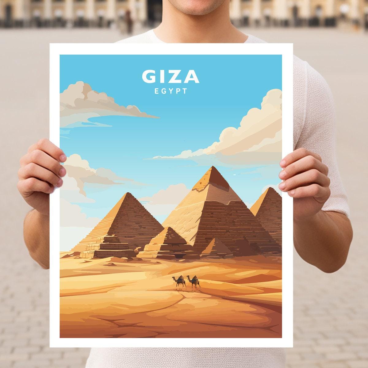 Giza Egypt Travel Wall Art Poster Print - Etsy