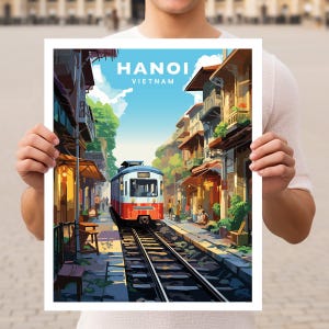 Hanoi Vietnam Travel Wall Art Poster Print