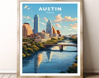 Austin Texas Travel Wall Art Poster Print
