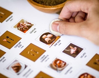 100 Greatest Foods of The World Scratch Off Travel Print by Mappinners
