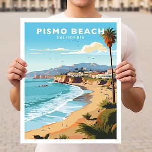 Póster de pared con diseño de viaje de Pismo Beach, California