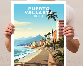 Puerto Vallarta Mexico Travel Wall Art Poster Print