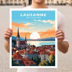Póster de viaje a Lausana, Suiza