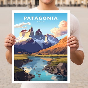 Patagonia Chile Torres Del Paine Travel Wall Art Poster Print
