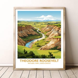 Theodore Roosevelt National Park North Dakota Travel Print Gift Hiking Wall Art Home Decor Poster
