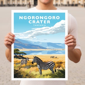 Ngorongoro Crater Tanzania Travel Wall Art Poster Print