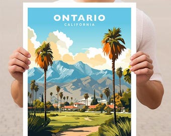 Impression d'affiche d'art mural de voyage en Ontario en Californie