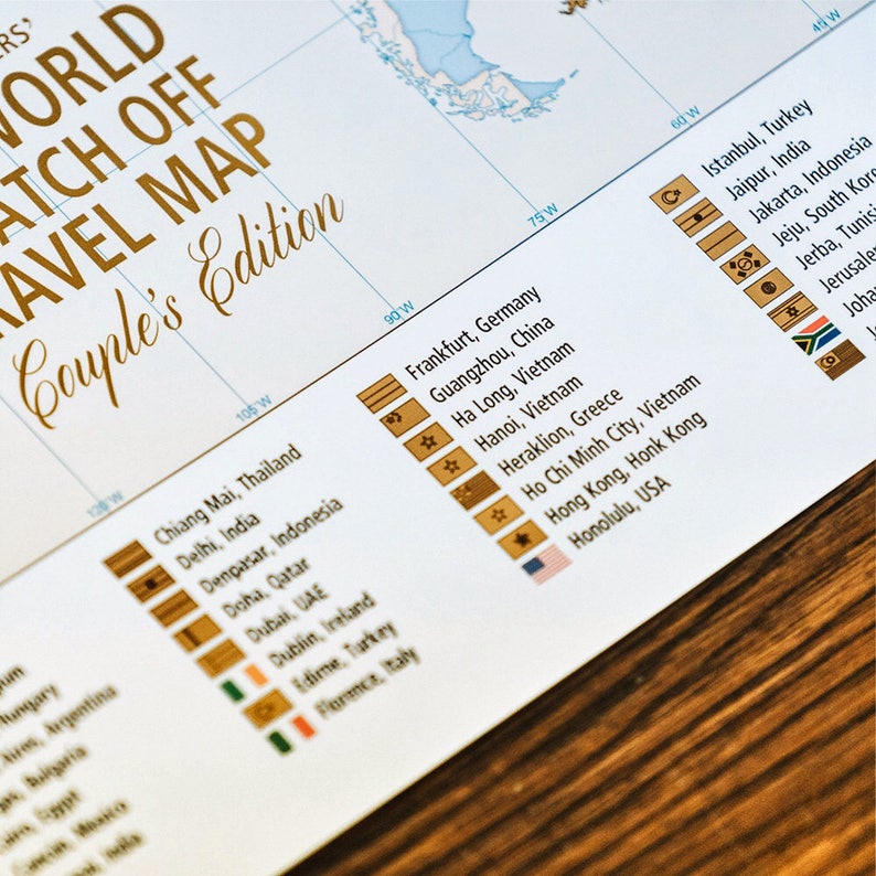 The World Couples Edition Scratch Off Travel Map by Mappinners image 3