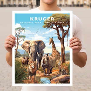 Kruger National Park South Africa Travel Wall Art Poster Print