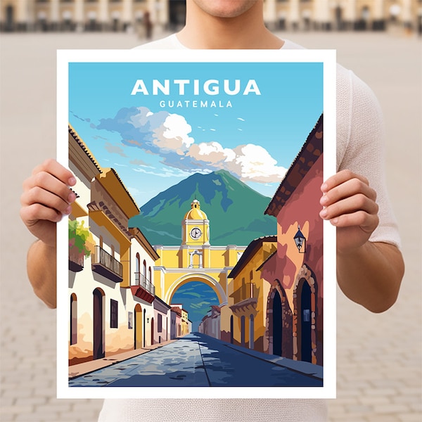 Antigua Guatemala Travel Wall Art Poster Print