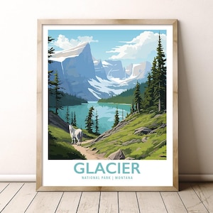 Glacier National Park Montana Reisafdruk cadeau wandelen muurkunst Home decor poster