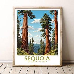 Sequoia National Park California Travel Print Gift Hiking Wall Art Home Decor Poster