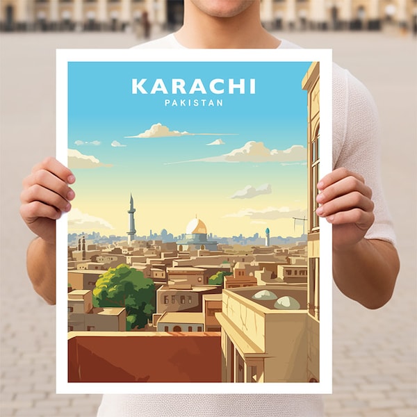 Karachi Pakistan Travel Wall Art Poster Print