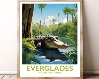 Everglades National Park Florida Viagem Impressão Presente Caminhada Arte de Parede Decoração de Casa Pôster