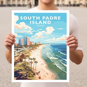 Póster de viaje de South Padre Island, Texas, arte mural impreso