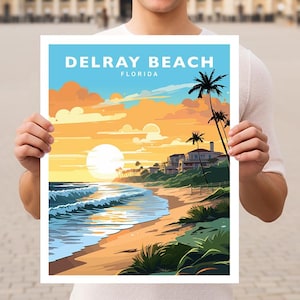 Delray Beach Florida Travel Wall Art Poster Print