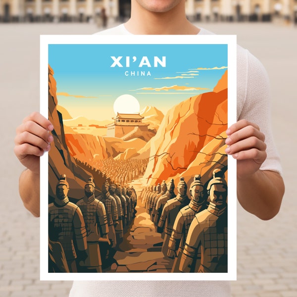 Xi'an Terracotta Army China Travel Wall Art Poster Print