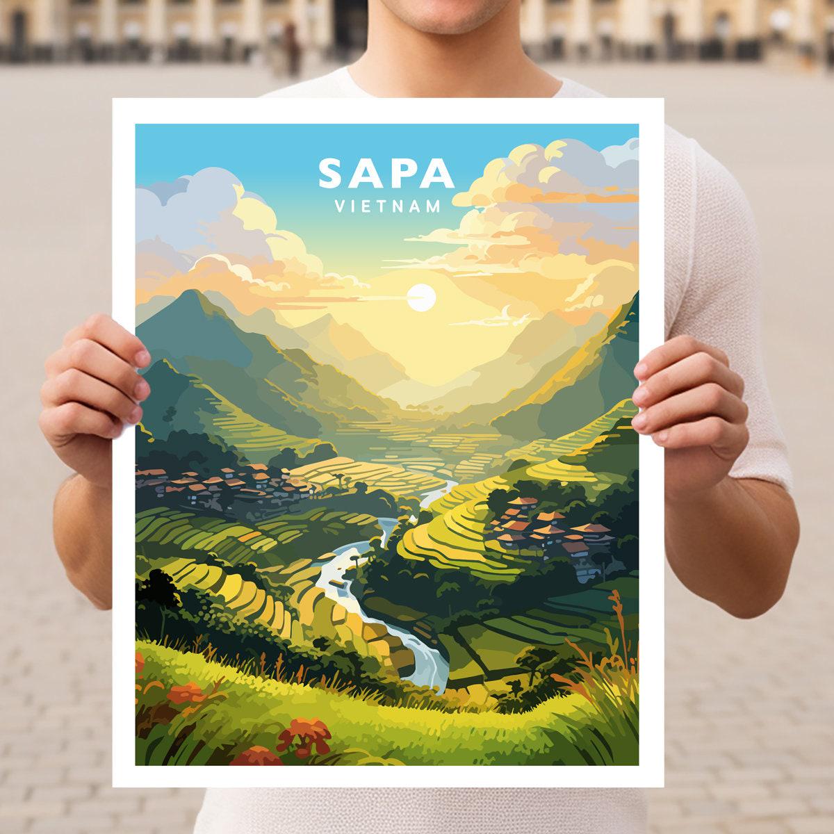 Sapa Sa Pa Vietnam Travel Wall Art Poster Print