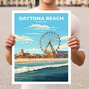 Daytona Beach Florida Travel Wall Art Poster Print