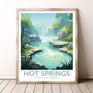 Hot Springs National Park Arkansas Reise Print Geschenk Wandern Wand Kunst Home Decor Poster