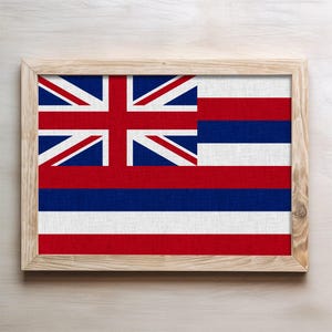 Hawaii Hawaiian Flag Travel Wall Art Poster Print