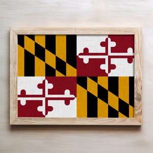 Maryland Flag Travel Wall Art Poster Print