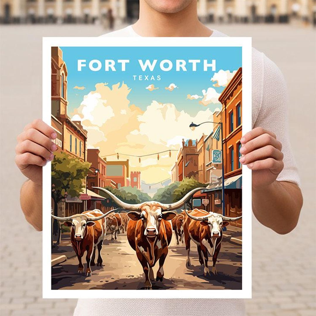 Fort Worth Texas Travel Wall Art Poster Print - Etsy