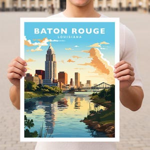 Baton Rouge Louisiana Travel Wall Art Poster Print