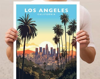 Los Angeles California Travel Wall Art Poster Print