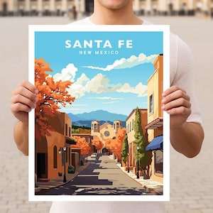 Santa Fe New Mexico Travel Wall Art Poster Print