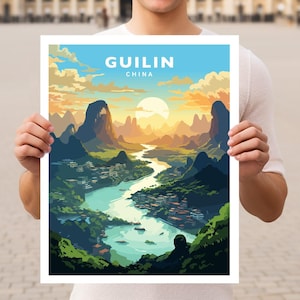 Guilin China Travel Wall Art Poster Print