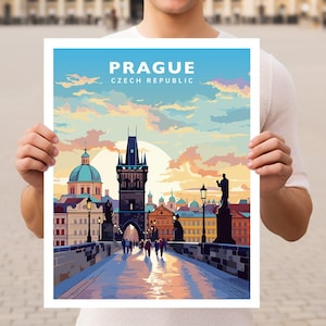 Prague Czech Republic Travel Wall Art Poster Print