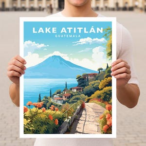 Lake Atitlán Guatemala Lake Atitlan Travel Wall Art Poster Print