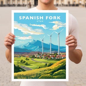 Spanish Fork Utah Travel Wall Art Poster Print