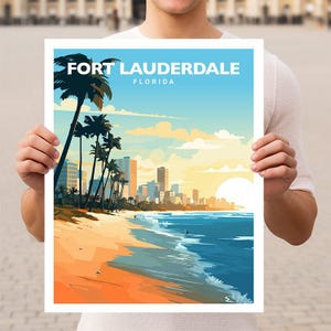 Póster de arte de pared con impresiones de viajes de Fort Lauderdale, Florida