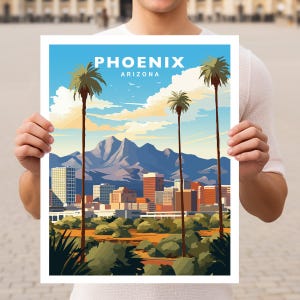 Phoenix Arizona Travel Wall Art Poster Print